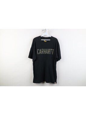 Vintage Y2K Carhartt Mens Large Faded Spell Out Camouflage Short Sleeve T-Shirt